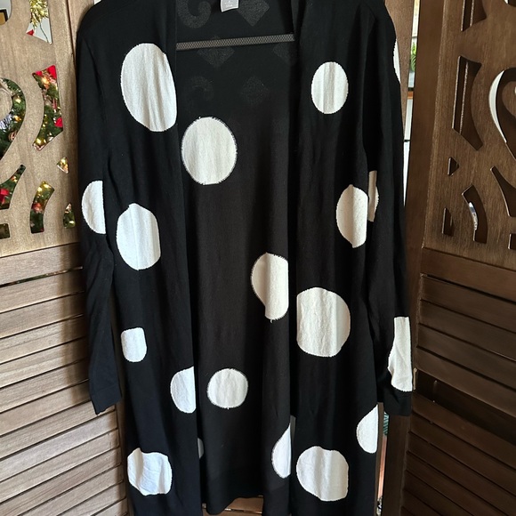 Chico's Black Knit Cardigan- Size 2 - Picture 8 of 14